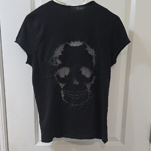 Zadig & Voltaire Black Skull Fishnet Tee